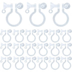 20pcs Resin Clip-on Earring Converter Component Clear Plastic Earring Clips Findings Fit 3mm Rhinestone for Non-Pierced Ears DIY Earring Making, 11x9.5mm