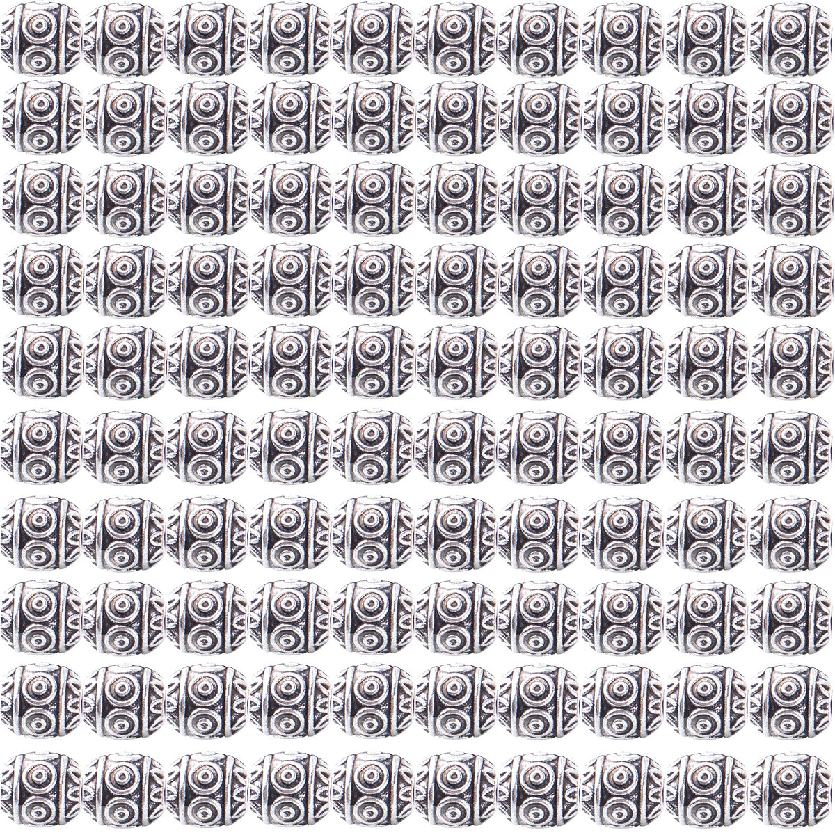 100pcs Barrel Spacer Beads Alloy Tibetan Beads Spacers Flower Spacer Bead Loose Beads Spacer Charm Beads for Jewelry DIY Bracelet Making and Crafting Accessory