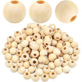 100pcs 12mm Wooden Beads Natural Unfinished Wood Spacer Beads Large Hole Round Loose Beads for Bracelet Pendants Crafts DIY Garland Jewelry Making, Hole: 5 mm