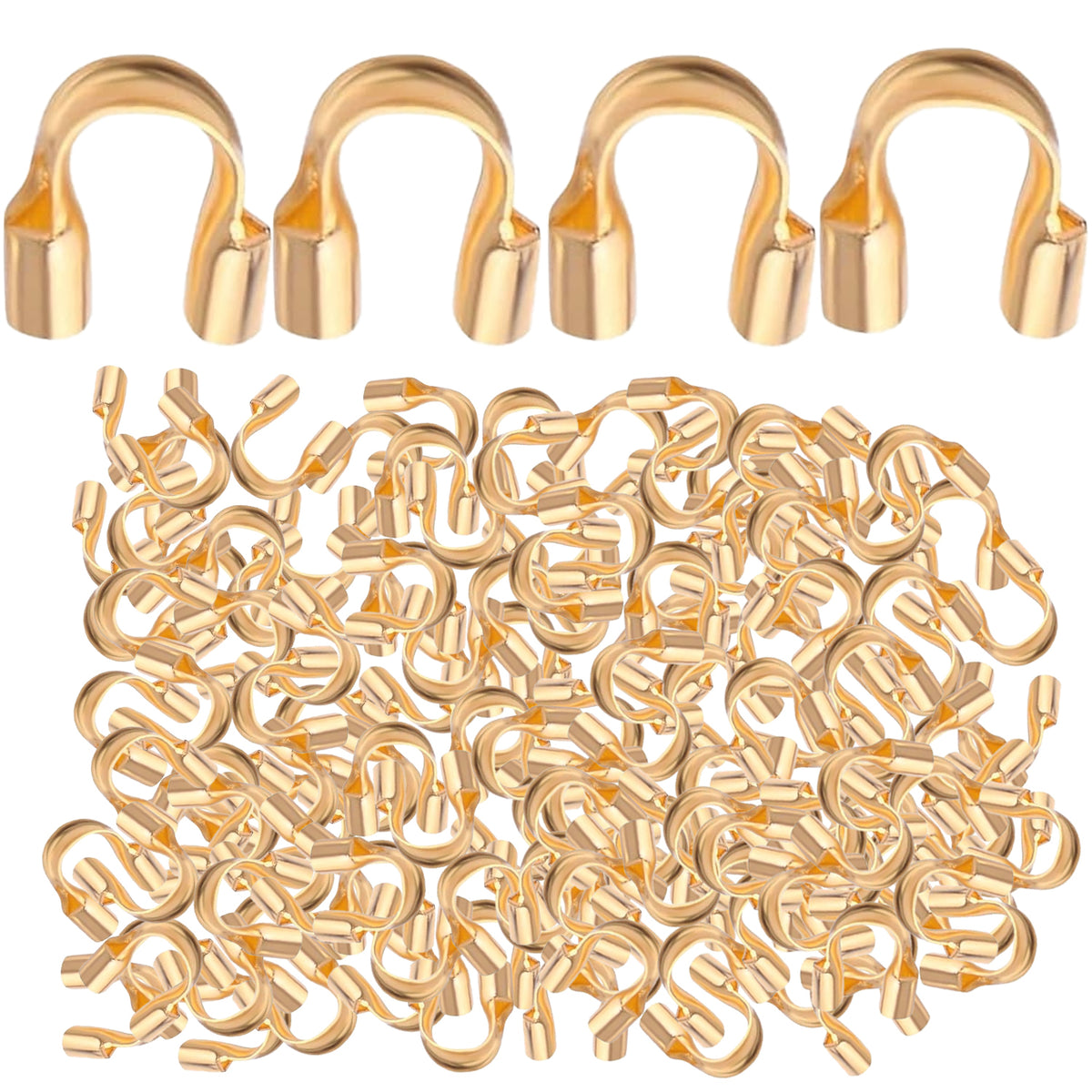 600pcs Wire Guardian U-Shaped Wire Guard Loops Wire Cable Thread Protectors with a Box Accessories for DIY Craft Earring Bracelet Necklace Jewelry Making, 6 Colors