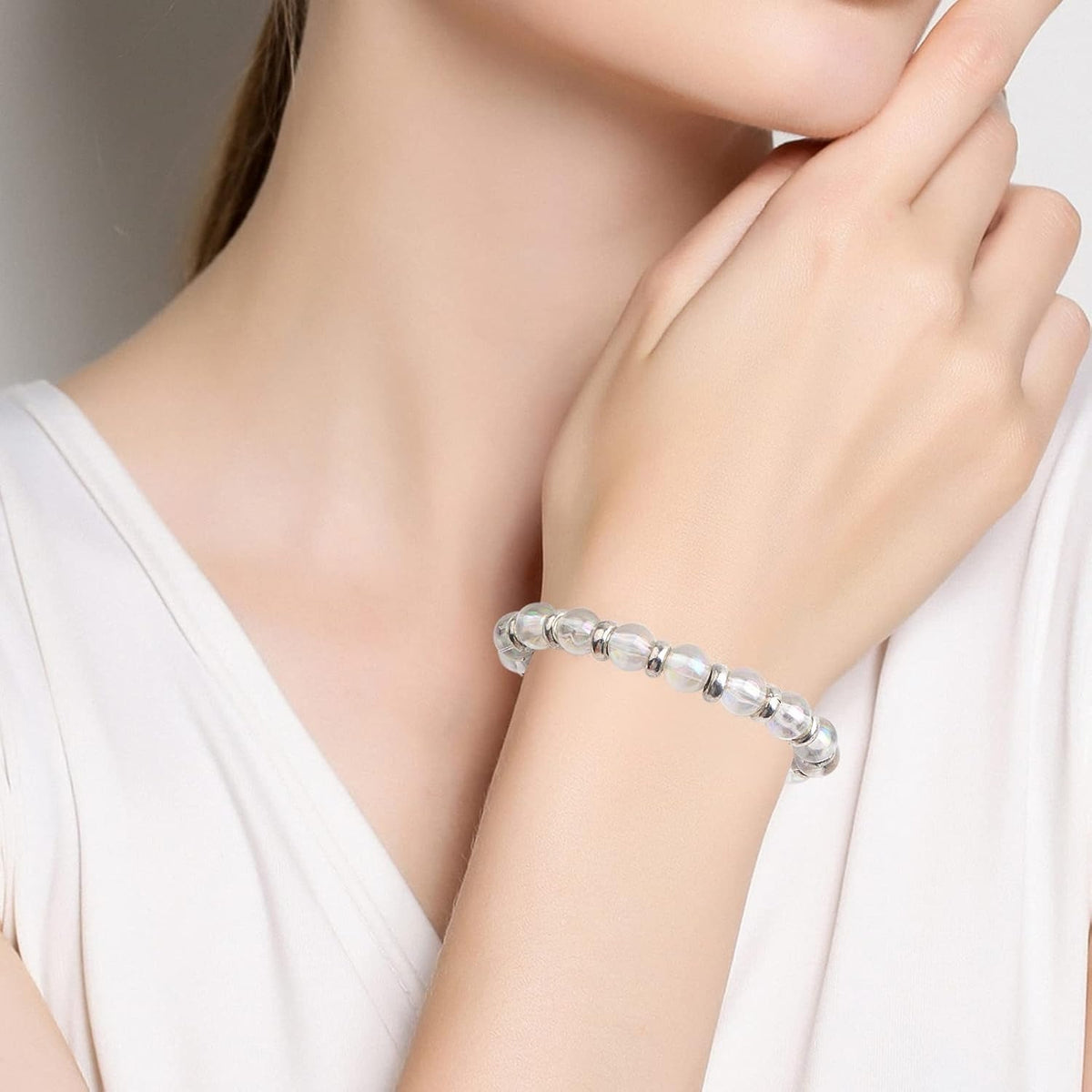200pcs Antique Silver Large Hole Round Spacer Beads Tibetan Alloy Rondelle Spacer Beads Tiny Smooth Loose Beads for DIY Bracelet Necklace Jewelry Craft Making, Hole: 4.5 mm