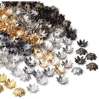 Tibetan Bead Caps, 600pcs 8 mm Antique Alloy Mixed Flower Bead Spacers Jewelry Findings Accessories for DIY Crafts, 6 Colors