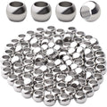 100pcs Round Spacer Beads 304 Stainless Steel Seamless Smooth Rondelle Spacers Loose Beads for DIY Bracelet Necklace Jewelry Making Crafting(5×3.3mm, Hole: 3mm)