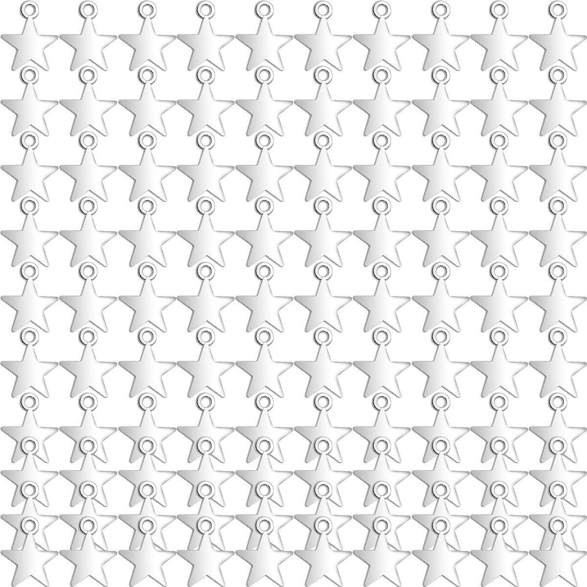 100pcs 16mm Alloy Star Charms Tibetan European Star Shape Charm Jewelry Charms Star Pendant for Necklace Bracelet Crafts Jewelry Making, 5 colors