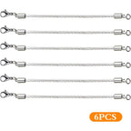 6 Pieces Stainless Steel Extender Chains Hypoallergenic Adjustable Sliding Necklace Extender Chains with Lobster Clasps for DIY Necklace Bracelet Jewelry Making Supplies
