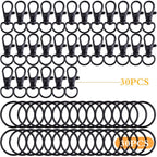 30pcs Swivel Trigger Snap Hooks Metal Keychain Clip Hooks Lobster Claw Clasps with 30pcs Key Rings for Keychains Lanyard Purse Handbag Craft Projects Decor, Black