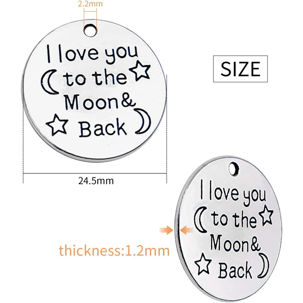 Inspiration Words Charms, 30 Pieces Lettering Saying Charms Messages Pendants Beads Jewelry Making Findings for DIY Necklace Bracelet - 24.5mm