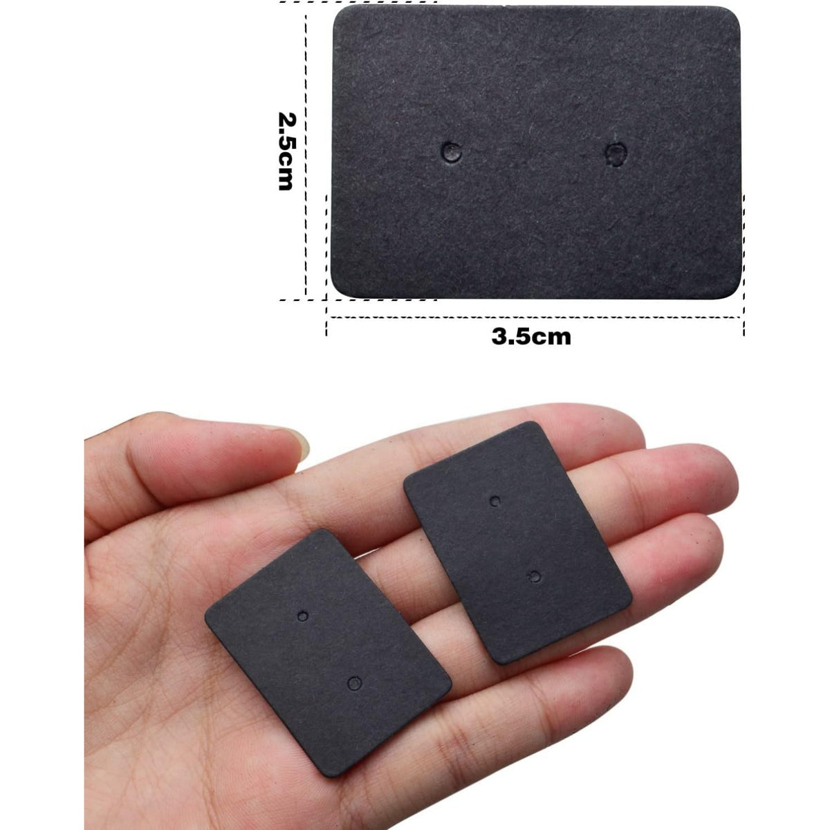 300pcs Black Earring Display Cards Rectangle Small Blank Paper Ear Studs Price Label Tag Cards Jewelry Cards Hanging Holder for Handmade Packing Accessories, 3.5 cm x 2.5 cm