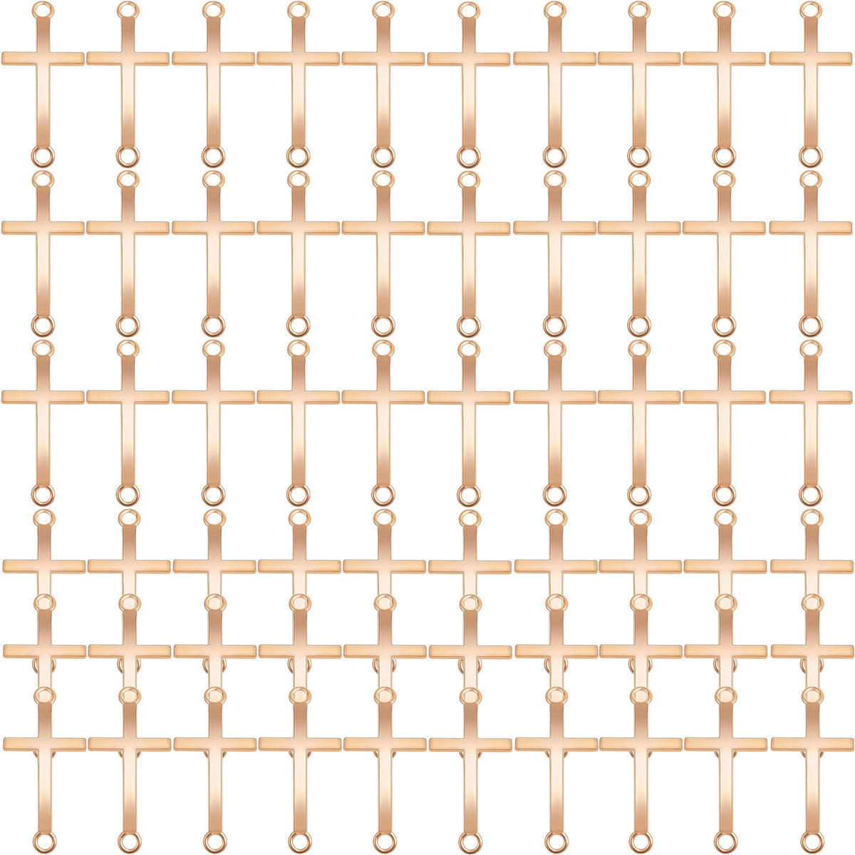 60 Pieces Cross Charms Connectors Alloy Double Loop Cross Links Crucifix Center Dangle Pendants for DIY Bracelet Necklace Jewelry Making Decoration Prayer, 2 Colors