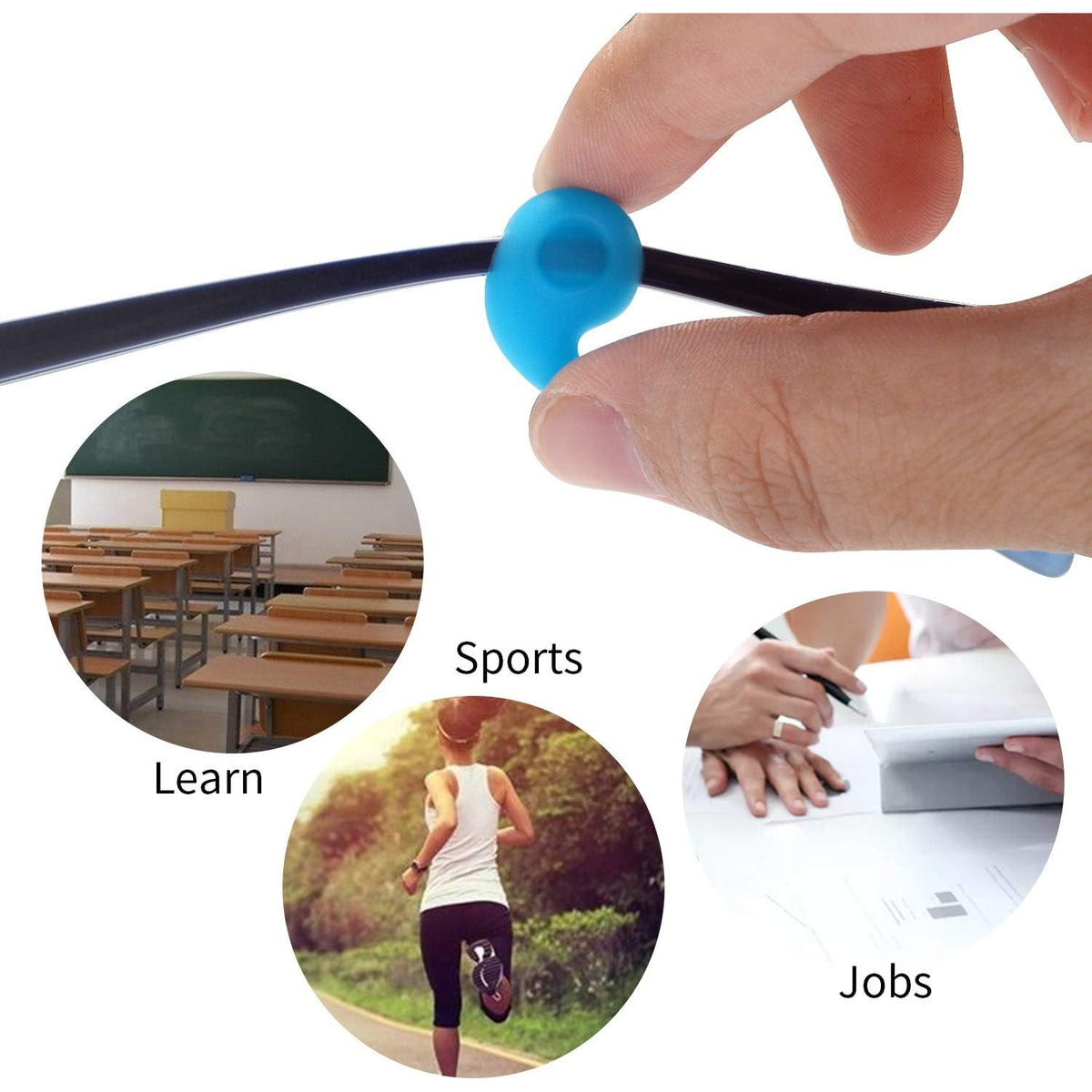 12 Pairs Silicone Eyeglasses Retainers Eyeglasses Ear Hook Anti-slip Eyeglasses Holder Glasses Ear Hook Grip for Kids Adults Eyeglasses