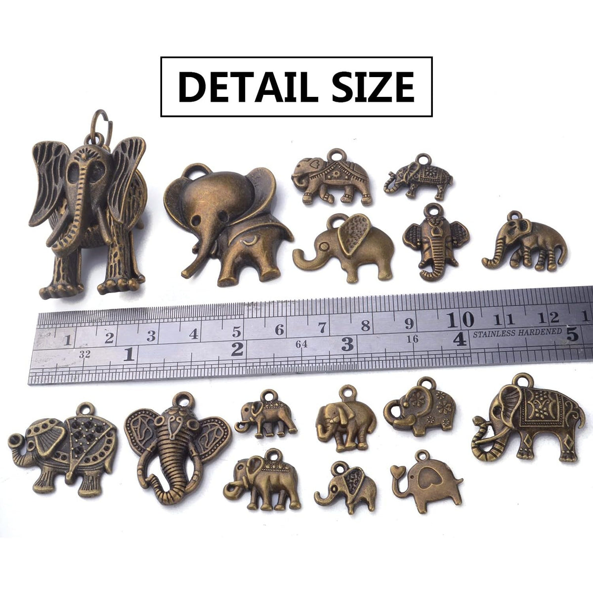 100g Antique Bronze Elephant Charm Pendants Tibetan Alloy Animal Charms Elephant Bead Charm Craft Supplies for Jewelry DIY Necklace Bracelet Making Accessory, Mixed Styles