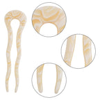 6pcs French Tortoise Hairpins Tortoise Shell U Shaped Large Wavy Crink Clips Cellulose Acetate Bun Hair Stick Fork Pins with 2 Prongs for Women Girls Hairstyle Accessories, 6 Styles