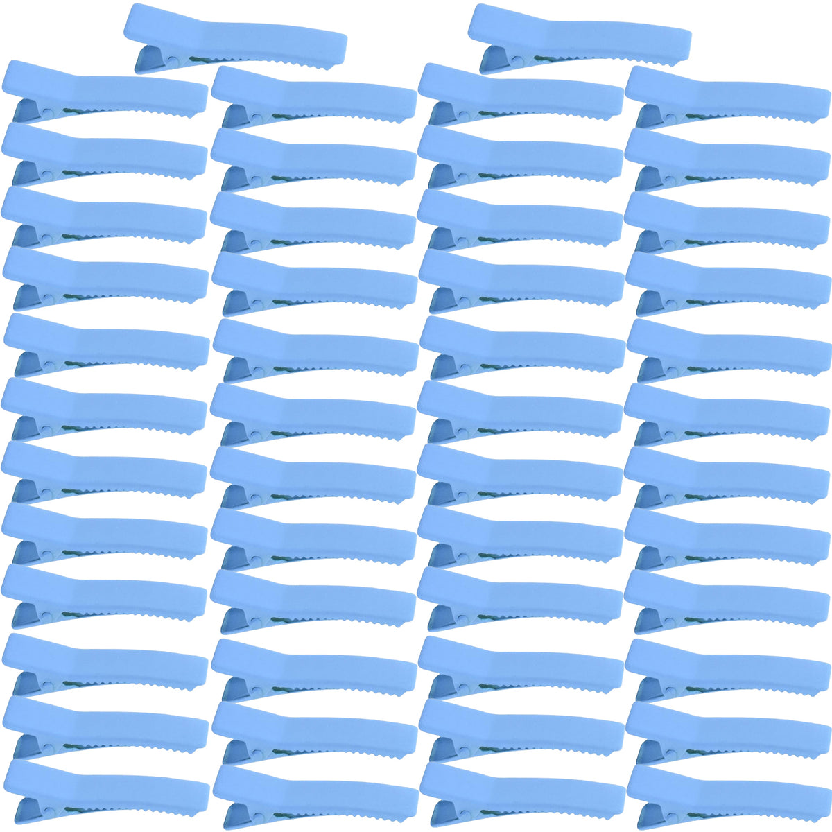 50pcs Colorful Alligator Duckbill Hair Clips Alloy Double Prong Curl Clips Sectioning Hairclips Non-slip Hairpin Barrettes for Women Hair Extensions Salon DIY Accessories