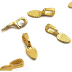 120Pcs Oval Spoon Scrabble Glue On Flat Rocks Earring Pad Bails for Fitting Glass Cabochon Tiles Necklaces Pendants with 1Pcs Box,Gold