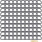 100pcs Heavy Duty Semi-Circular D Rings Multi-functional Half Round D-shaped Rings Buckle DIY Accessories for Hardware Bags Backpack Belt Clothing Sewing, Black