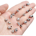 100g (120-220pcs) Tibetan Silver Bail Beads Jewelry Connector Bails Beads for Necklace Bracelet Jewelry Making,6 Styles