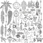 100 Gram Tibetan Silver Wings Music Elements Charms Alloy Multistyle Maple Leaf Bike Musical Instrument Notes Symbol Dangle Pendants for DIY Jewelry Making Craft Supplies