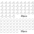 40pcs 6 mm Silver Round Spring Ring Clasps with 50pcs 6 mm Bright Silver Open Jump Rings Connector Accessories for DIY Necklace Bracelet Jewelry Making Findings