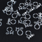 20pcs Resin Clip-on Earring Converter Component Clear Plastic Earring Clips Findings Fit 3mm Rhinestone for Non-Pierced Ears DIY Earring Making, 11x9.5mm