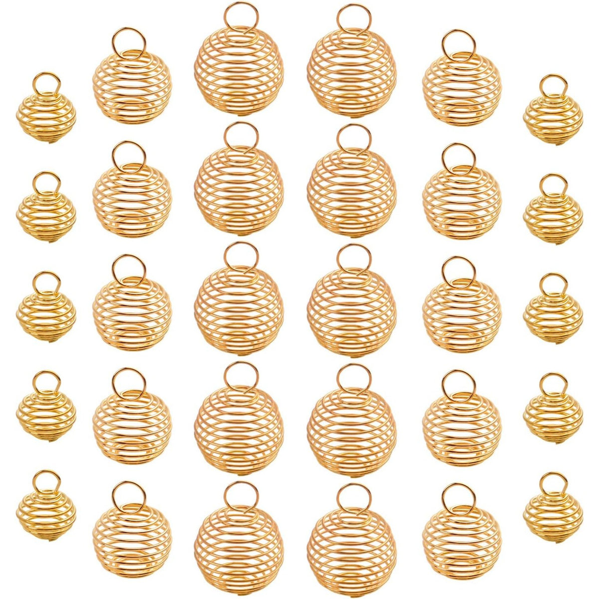 30pcs 3 Sizes Spiral Bead Cages Aromatherapy Balls Cages for Jewelry Making Party Decoration