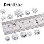 100 Gram(About 180-350pcs) Bead Caps Metal Spacers Jewelry Findings Accessories for Bracelet Necklace Jewelry Making,Silver
