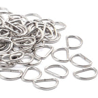100pcs 3/5 inch Metal D Ring Buckles D-Ring Loop for Handbag Purse Clothes DIY Accessories