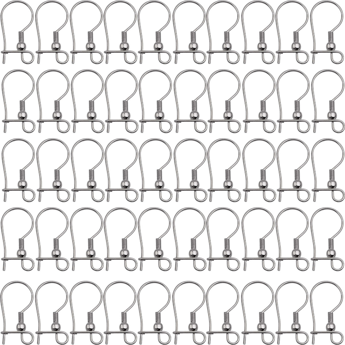 50pcs Stainless Steel Earring Fish Hooks Hypo-allergenic Closable Openable Ear Wires Hooks Anti-Drop Earring Connector Findings for DIY Jewelry Making Supplies, 2 Colors