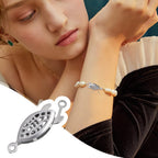30 Pieces Filigree Box Necklace Clasps Stainless Steel Oval Fish Hook Clasp Jewelry Slide Clasps Bracelet Connectors for DIY Jewelry Making Birthday Party Gift