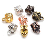 80pcs Antique Tibetan Bail Beads Tube Beads Spacer Rondelle Connectors for Pendant Jewelry Making Crafts, Mixed Colors