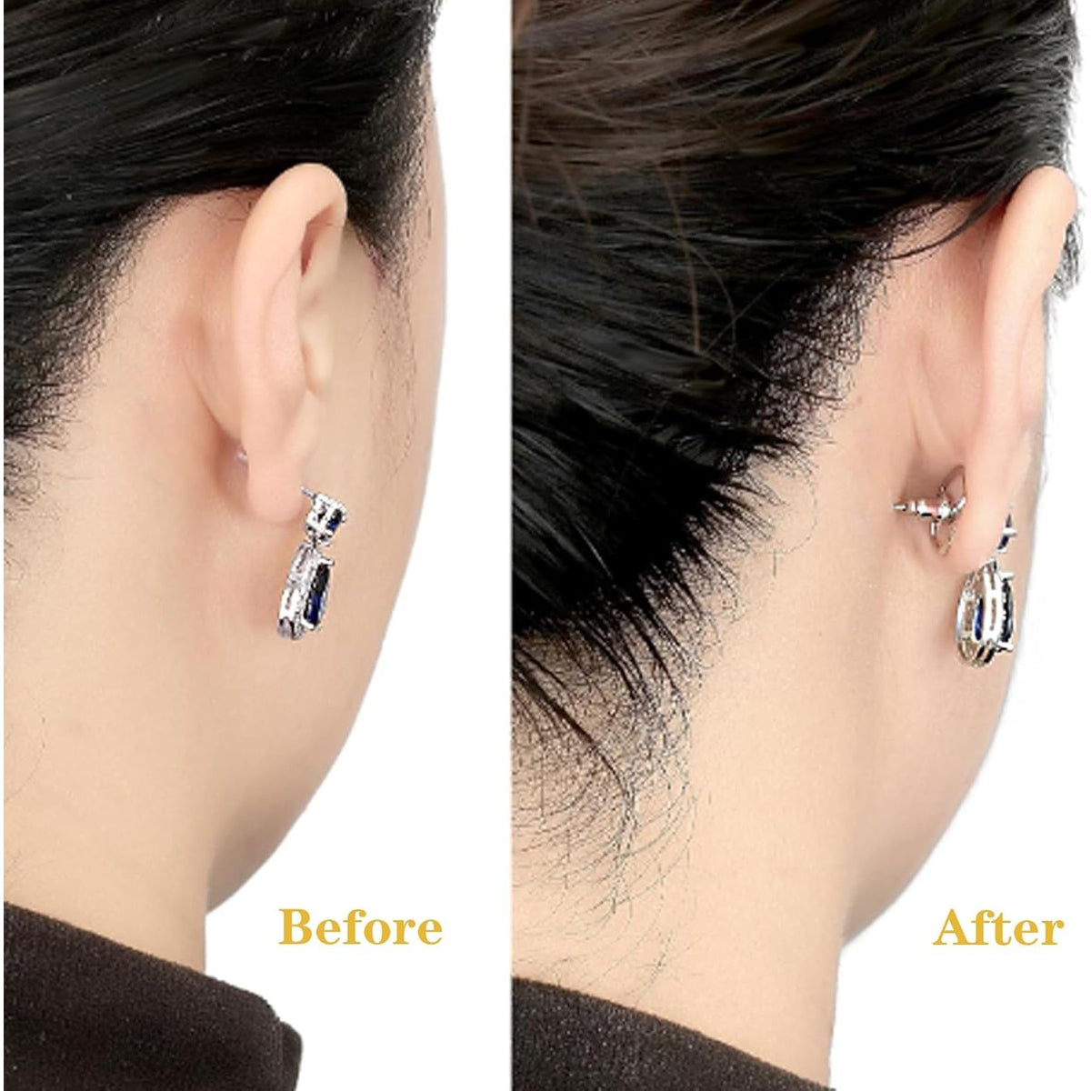 16pcs Earring Backs for Droopy Ears, Adjustable Heavy Earrings Lifters Backs Brass Secure Ear Support Backings Stoppers Repacements for Studs Droopy Earlobe Hoops, 4 Styles