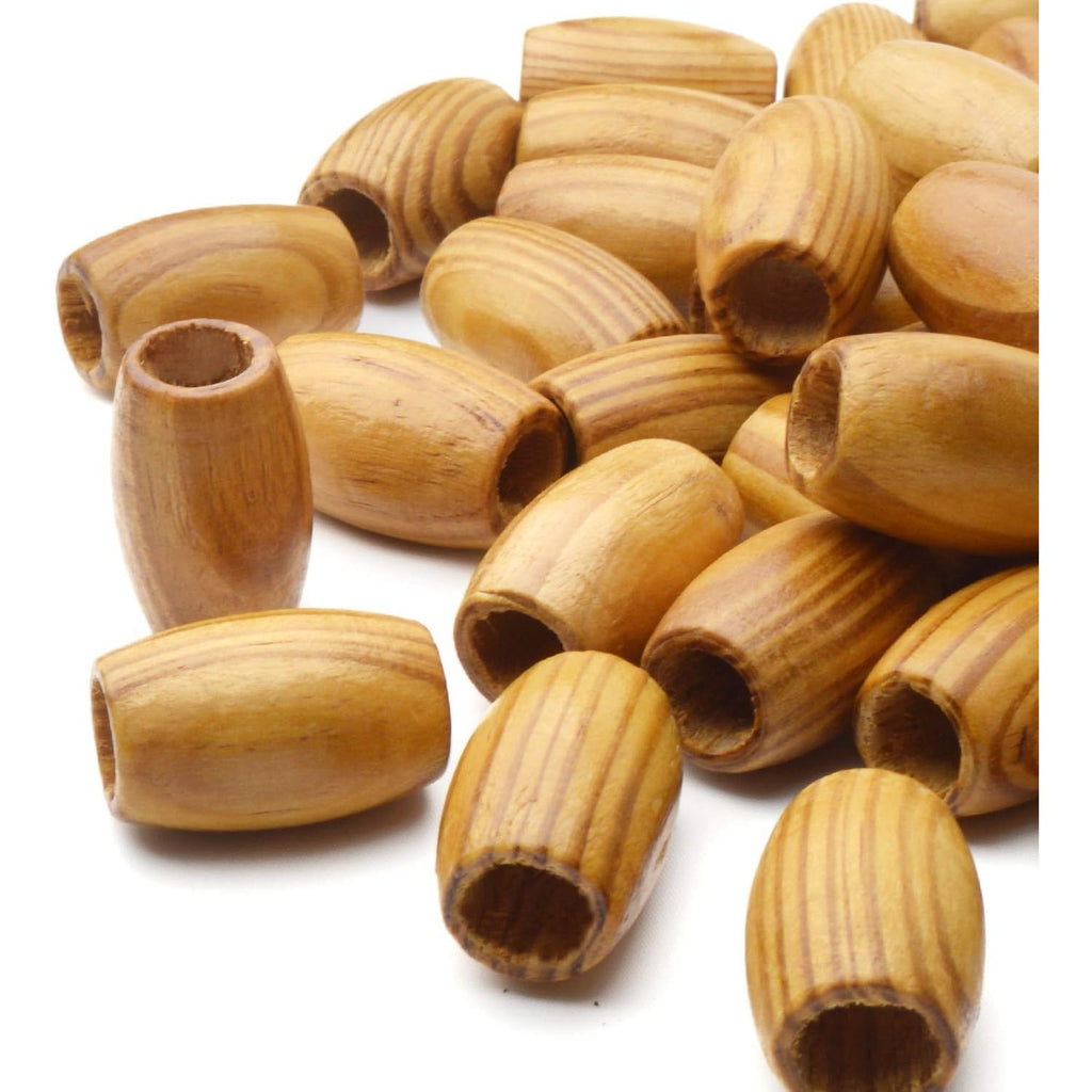 50pcs Natural Large Wooden Spacer Beads Tube Beads Oval Beads Loose Wood Beads with 10mm Large Hole for DIY Jewelry Hair Crafts Making,DIY Jewelry Handmade Decoration Supplies,30×20mm