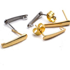 20pcs Stainless Steel Earring Hooks Findings Ear Piercing Studs Earring Bars with Loop and 20pcs Soft Earring Backs for Jewelry Making,Gold and Silver