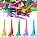 60pcs Mixed Colors Single Prong Hair Clips Metal Duck Bill Hairclips Alligator Curl Clips Styling Sectioning Hairpins for Women Makeup Hair Cutting Hairdressing Salon Tools