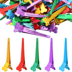 60pcs Mixed Colors Single Prong Hair Clips Metal Duck Bill Hairclips Alligator Curl Clips Styling Sectioning Hairpins for Women Makeup Hair Cutting Hairdressing Salon Tools