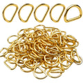 100 Pieces 1/2inch Metal Non Welded Gold D Ring Buckles D-Ring Loop for Handbag Purse Clothes DIY Accessories