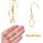 30pcs Gold Plated Stainless Steel Earring Hooks Hypoallergenic Ear Wire Buckle Fish Hooks with Pendant Clasp for DIY Dangle Earrings Jewelry Making Wedding Christmas Party Favor