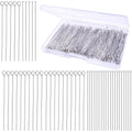 200pcs 50 mm Stainless Steel Open Eye Pins Flat Head Pins Jewelry Headpins Findings with a Plastic Box for DIY Charm Beads Bracelet Necklace Jewelry Making