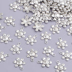 100pcs Antique Silver Smiley Sunflower Charms Alloy Sun Flower Smile Face Dangle Pendants Jewelry Findings Accessories for DIY Bracelet Necklace Earrings Crafts Making