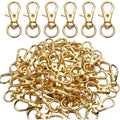 50 pcs Swivel Clasps Lanyard Snap Hook,Metal Swivel Lanyard Snap Hook Lobster Claw Clasp(Gold)