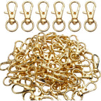 50 pcs Swivel Clasps Lanyard Snap Hook,Metal Swivel Lanyard Snap Hook Lobster Claw Clasp(Gold)