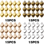 60pcs Heart Love Charm Pendants Alloy European Style Extender Chain Drops Charms for DIY Jewelry Necklace Earrings Making Accessories,4 Colors