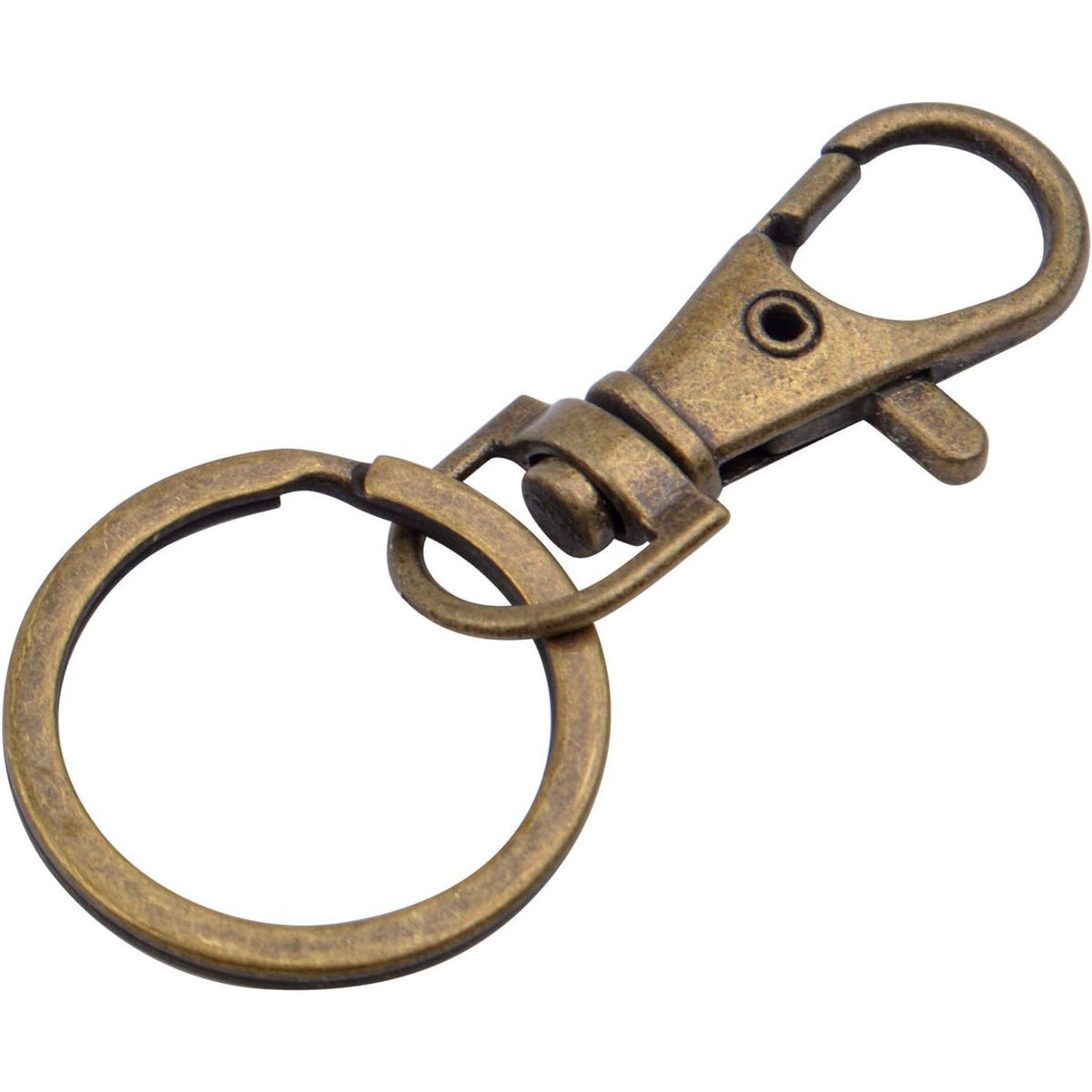 Bronze Lobster Claw Clasp Keychain,30 Pieces Swivel Clasps and 30 Pieces Keychain Rings for Craft Project Making