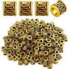 200pcs Antique Gold Tube Spacers Beads Alloy Barrel Bead Spacers Loose Spacer Bead Charm Beads for Jewelry DIY Bracelet Necklace Making Accessory