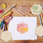 50pcs Blank Unfinished Wood Pieces Hexagon Shape Natural Unpainted Wood Cutout Wood Chips Tiny Log Slices Embellishments for DIY Craft Supplies Home Wedding Christmas Decor