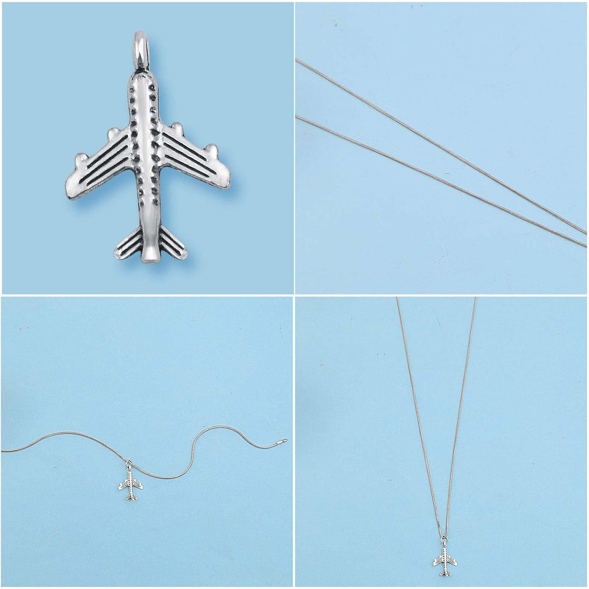 100 Pieces Antique Silver Aircraft Plane Pendant Charms Alloy Airplane Dangle Charms Craft Supplies for DIY Necklace Bracelet Jewelry Making Findings