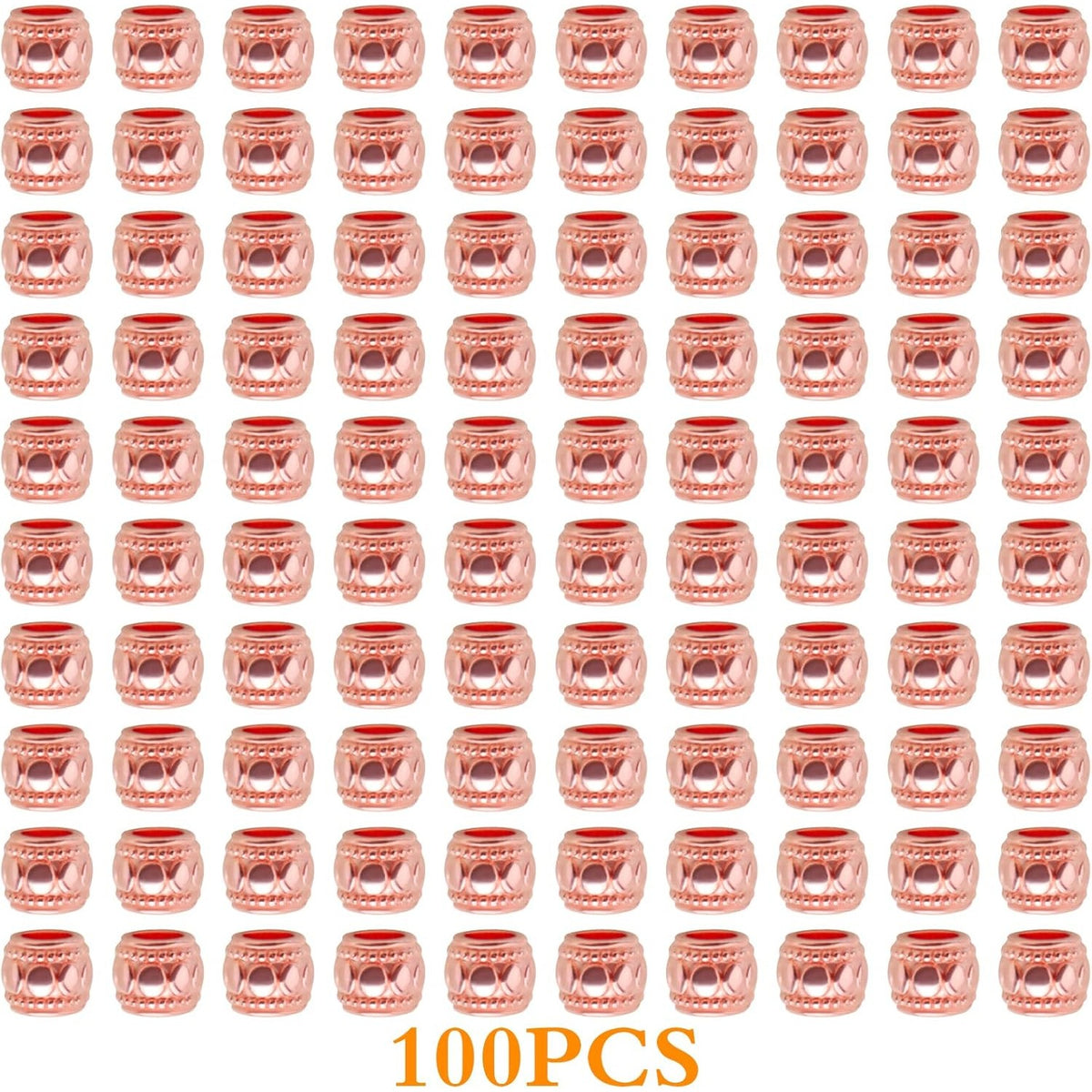 100pcs Alloy Round Column Spacer Beads European Large Hole Tube Loose Beads Bulk Metal Spacers Craft Supplies for DIY Bracelete Earrings Jewelry Making Decoration