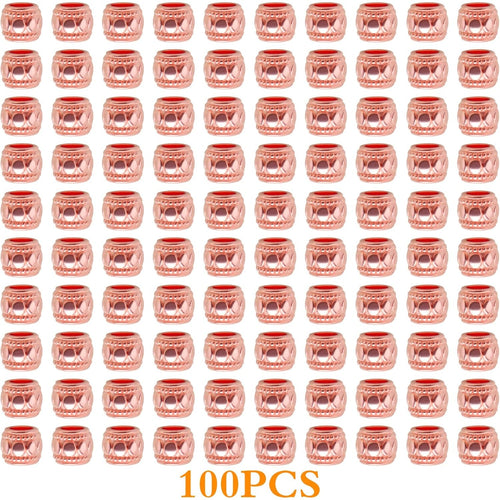 100pcs Alloy Round Column Spacer Beads European Large Hole Tube Loose Beads Bulk Metal Spacers Craft Supplies for DIY Bracelete Earrings Jewelry Making Decoration