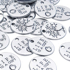 Inspirational Words Charms, 30pcs Lettering Saying Pendants (LIFE IS A GIFT) Tree of Life Charms Beads Jewelry Findings for DIY Necklace Bracelet - Double-Sided Design