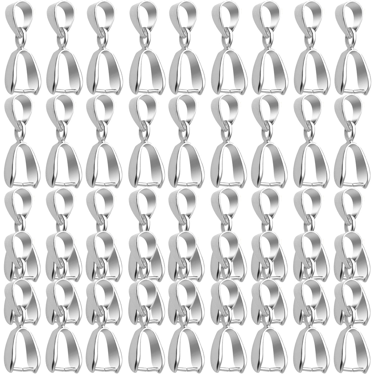 45pcs 3 Sizes Pinch Clip Bails Brass Claw Bail Finish Necklace Pendant Clasps Dangle Charm Bead Connectors Findings for DIY Craft Jewelry Making, 3 Colors