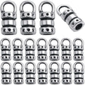 100pcs Antique Silver Cord End Caps Tibetan Alloy Leather Tassel Caps Barrel Leather Cord Link Buckle Tips Glue-in End Caps Accessories for DIY Bracelet Necklace Jewelry Making